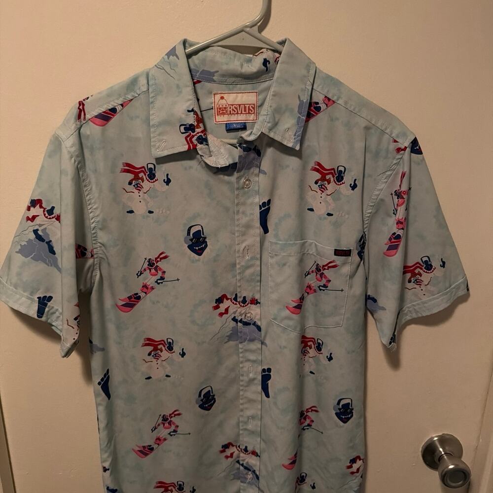 Abomignarble Snowman short-sleeve button-down shirt from RSVLTS